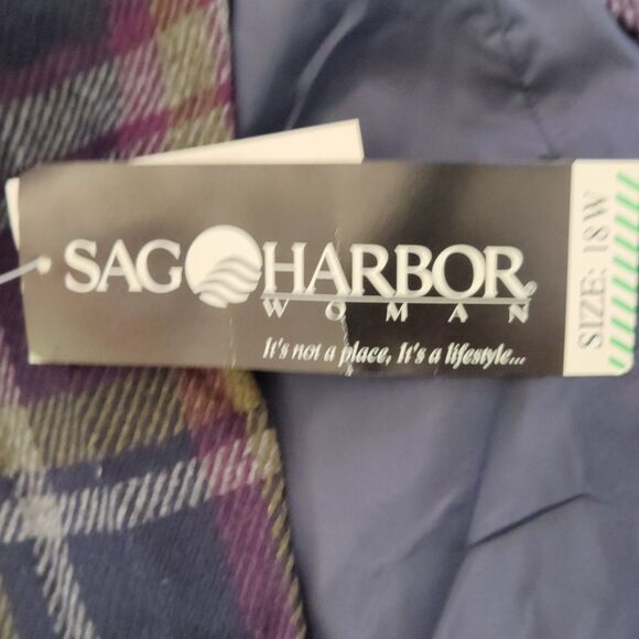 NWT Sag Harbor size 18  plaid sleeveless long dress purple,navy,gray and green - Picture 6 of 8